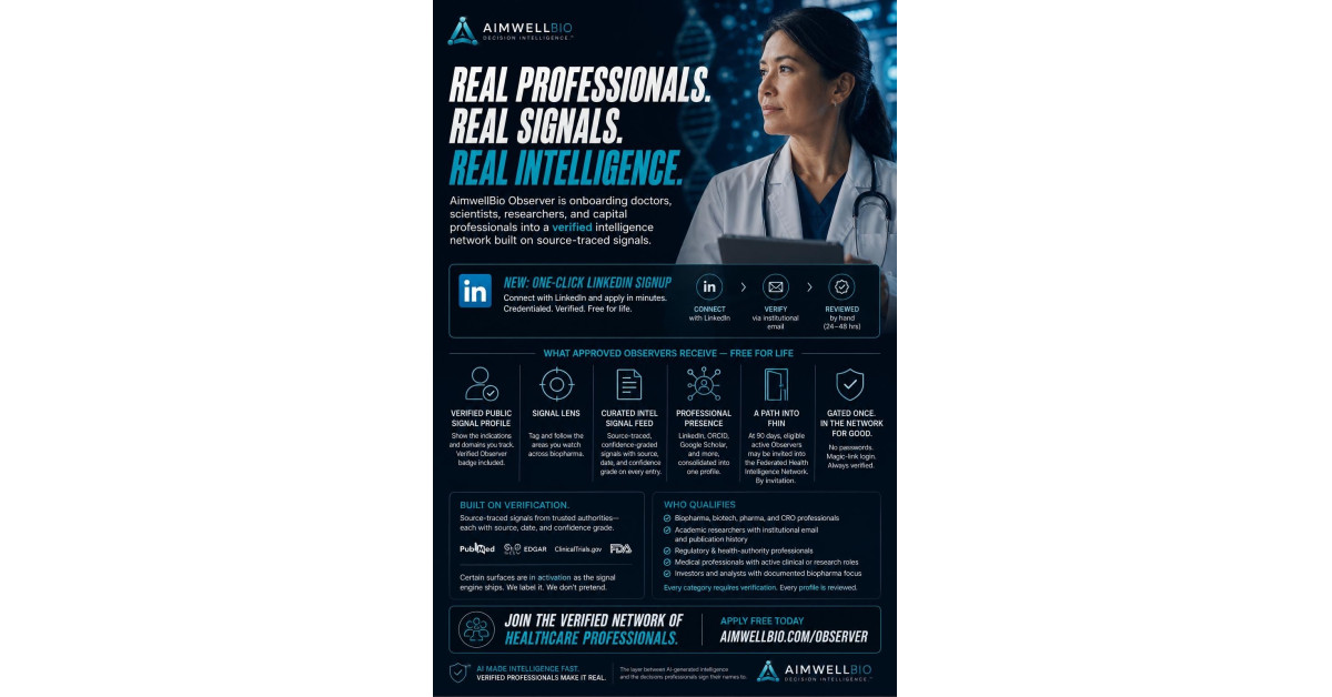 Aimwell Partners Inc. Publishes the Adversarial Validation Standard, v1, an Open Methodology Framework for Verifying AI-Generated Biopharma Intelligence
