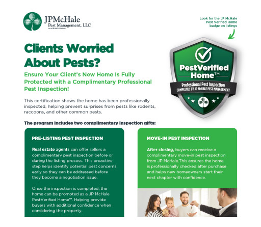 JP McHale Pest Management Launches PestVerified Home Buying & Selling Program for Homebuyers, Sellers and Real Estate Professionals