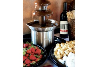 Chocolate Fountain with Fruit, Pretzels and Marshmallow for Dipping