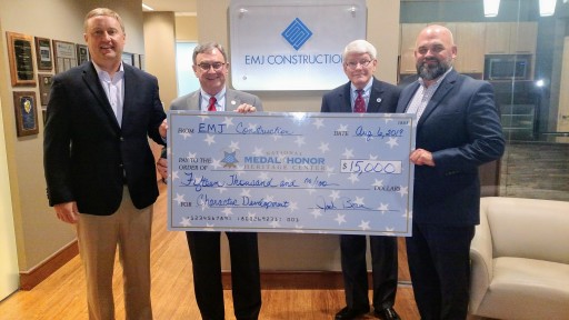 EMJ Construction Makes Donation to the Charles H. Coolidge National Medal of Honor Heritage Center