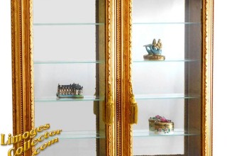 Italian Gold-Leaf 2-Door Wall-Mount Curio Display Cabinet offered exclusively at LimogesCollector.com