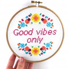 Good Vibes Only Cross Stitch Pattern from the Vibrant Dreams Collection