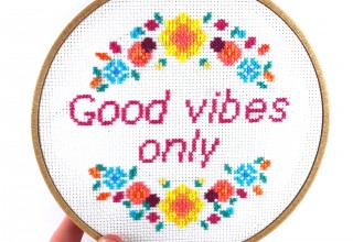 Good Vibes Only Cross Stitch Pattern from the Vibrant Dreams Collection