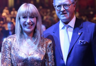 Tally Koren with Lord Balfour at the Royal Albert Hall