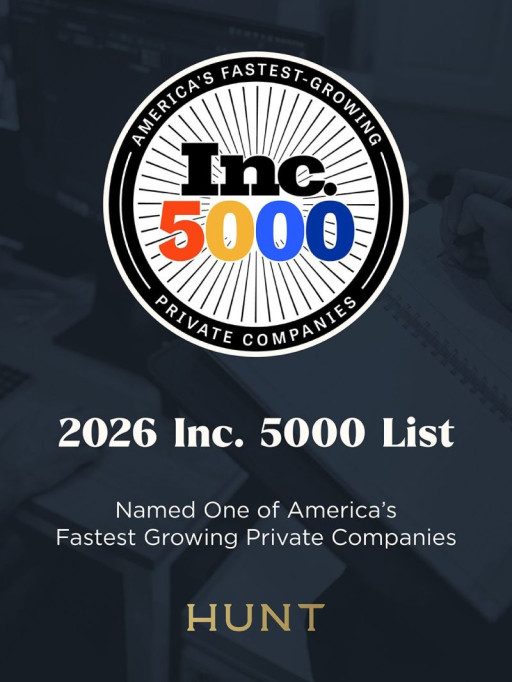 Hunt's Growth Story Earns Third Consecutive Inc. 5000 Recognition