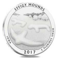 2017 Silver America the Beautiful ATB Iowa Effigy Mounds National Monument 5 oz Coin