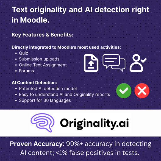 Originality.ai Launches Advanced Moodle Plugin 2.0 to Empower Academic Integrity With AI and Plagiarism Detection