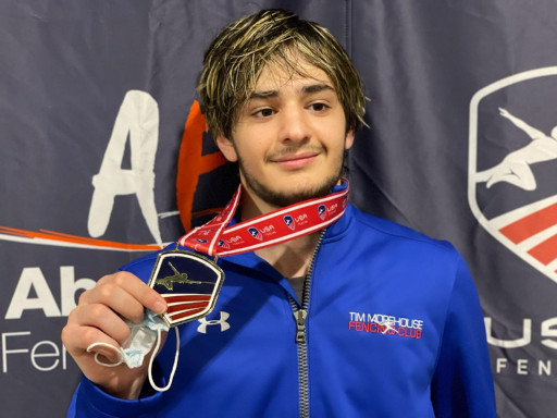 Tim Morehouse Fencing Club Fencer Nickoloz Lortikipanidze Wins Gold at the Junior Olympics