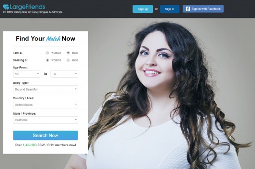 No. 1 Big Beautiful Women Dating Site LargeFriends.com Launches a New Version With a Brand-New Interface