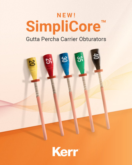 Kerr Announces the Launch of SimpliCore(TM) Gutta Percha Carrier Obturators for Simplified Endodontics
