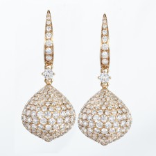 Rose Gold and Diamond Lantern Earrings
