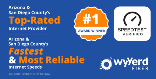 Wyyerd Fiber Named Arizona's Top-Rated Provider for Third Time, Also Sweeps Top Speedtest Verified(TM) Claims Across Footprint