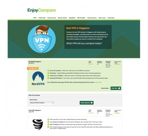 EnjoyCompare Expands Into VPN Comparison in Singapore