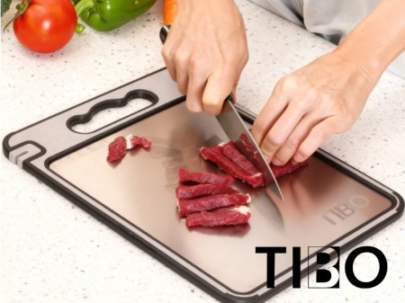 TIBO Titanium Cutting Board Microplastic-Free Kitchen Prep Surface