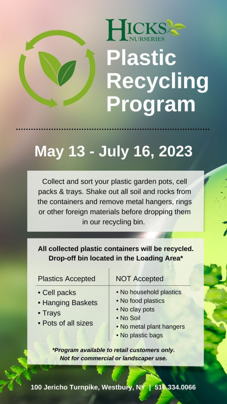 Hicks Nurseries Plastic Recycling Program 2023
