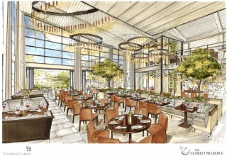 The Old Homestead Restaurant + Lounge: Dining Space Concept Rendering