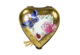 24K Gold Heart with Butterflies French Limoges Box | LimogesCollector.com