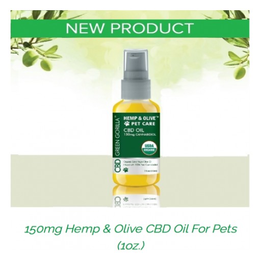 Green Gorilla World's Best CBD Brand Releases New Pet Care Products 150mg and 600mg 1oz