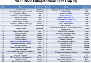 WURI 2020: Entrepreneurial Spirit (Top 50)