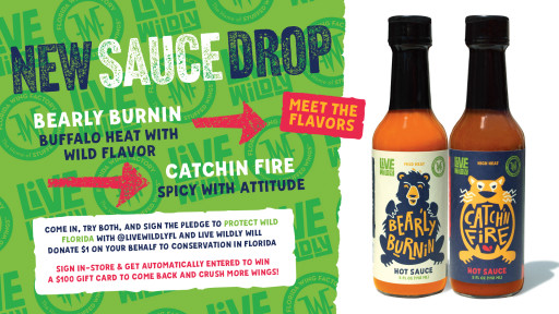 Live Wildly and Florida Wing Factory Bring the Heat for Conservation with New 'Mild to Wild' Hot Sauces