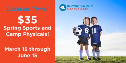 PhysicianOne Urgent Care Offers $35 Physicals to Help Local Children Prepare for Spring Sports
