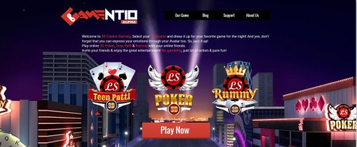 Gamentio - 3D Poker, Teen-Patti and Rummy Launched on Web and Android