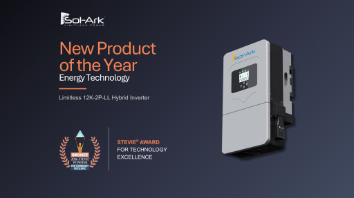 Sol-Ark's Limitless(R) 12K Hybrid Inverter Wins Bronze Stevie(R) Award for Energy Technology Excellence