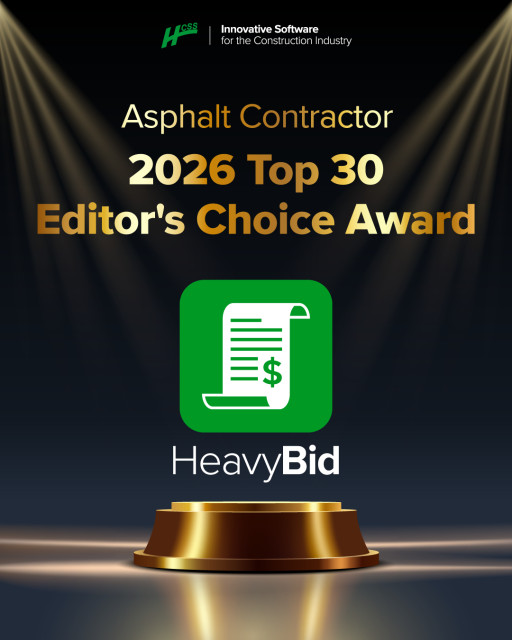 HCSS HeavyBid Named a Top 30 Product for 2026 by Asphalt Contractor