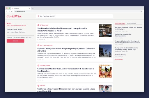 Covid Wire Launches, a Platform Easing Access to Local COVID-19 News