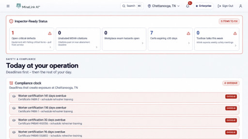 MineLink AI Launches AI-Powered MSHA Compliance Platform for U.S. Mines
