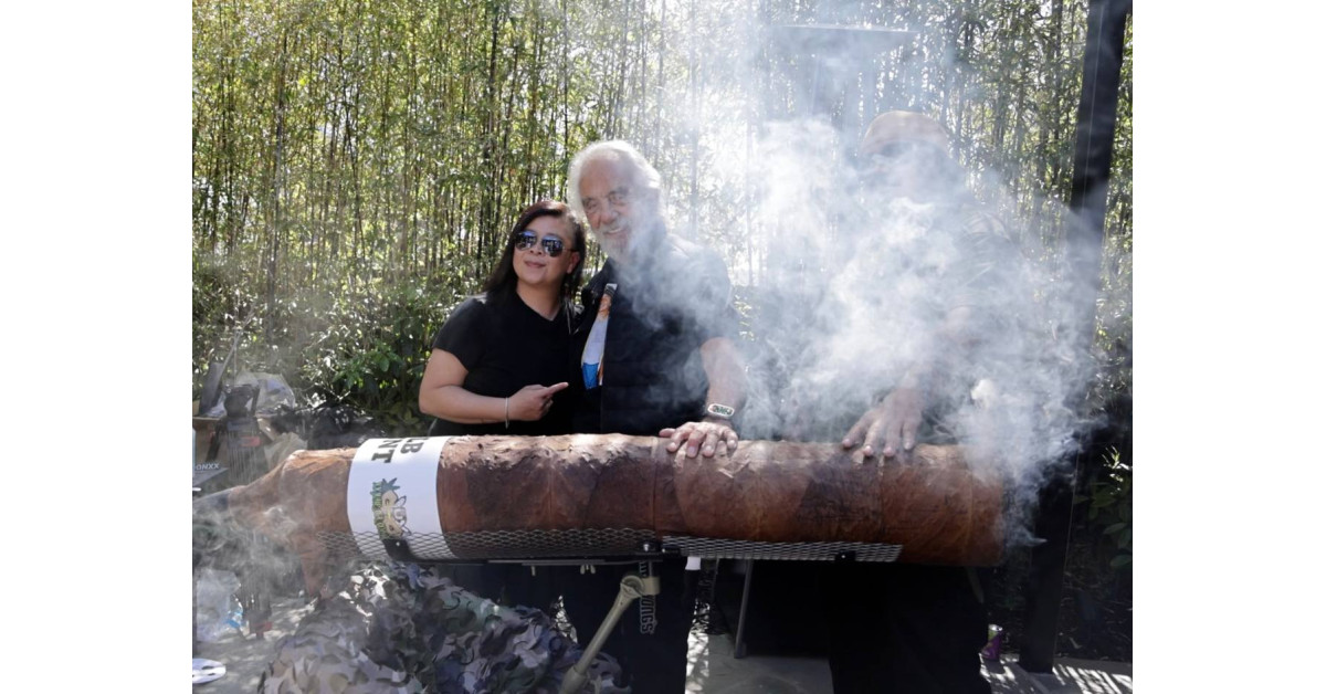 Tommy Chong Lights World-Record 23-Pound Blunt 'Up in Smoke' in Bel Air,  California