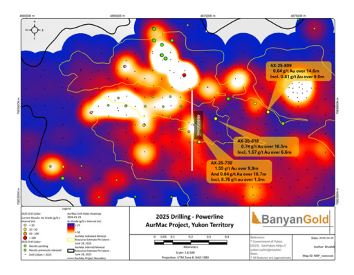 Banyan Gold Continues to Intersect High-Grade Gold in Powerline, AurMac Deposit, Yukon, Canada
