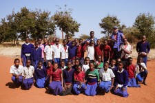 Chris Long with Students in Tanzania 