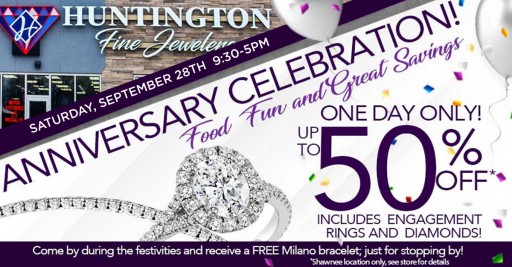 Huntington Fine Jewelers Celebrates First-Year Anniversary of Shawnee Store With 50% Off the Entire Store