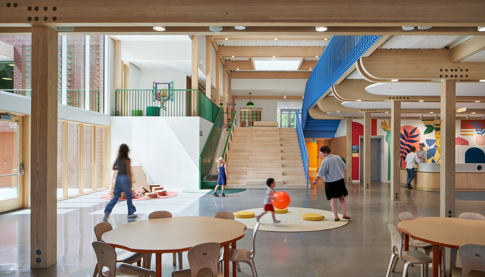 The Blake School Early Learning Center, Hopkins, Minnesota. Architect: HGA, Structural Engineer: HGA