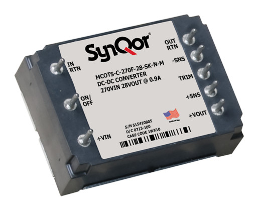 SynQor Announces Its New Mil-COTS 270F Vin DC-DC Sixteenth-Brick Modules — MCOTS-C-270F-xx-SK
