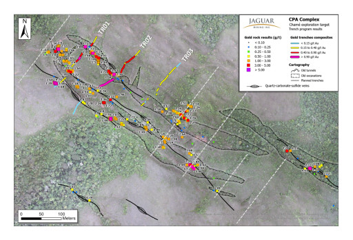 Jaguar Mining Inc. Reports Encouraging Results at Chamé Target, Highlighting Potential for Open-Pittable Deposit in Brazil