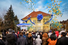On a warm afternoon in central Košice, the ribbon falls on the city's new Ideal Church of Scientology Mission.