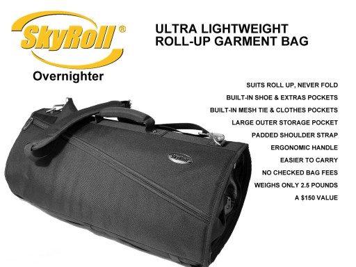 SkyRoll Overnighter Lightweight Roll-Up Garment Bag on Kickstarter