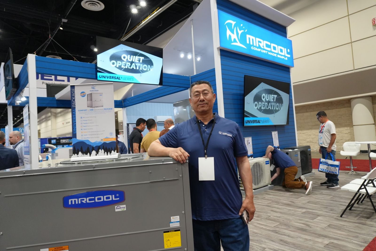 Taisen Zhang at the MRCOOL® Booth at AHR Expo