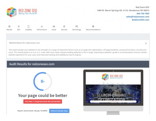 Las Vegas SEO Company Red Zone SEO Introduces Free SEO Review Tool