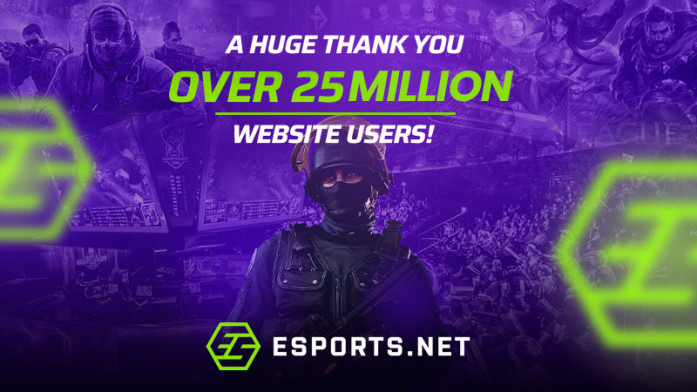 Esports.net Community Thanks - Over 25 Million Gamers Strong