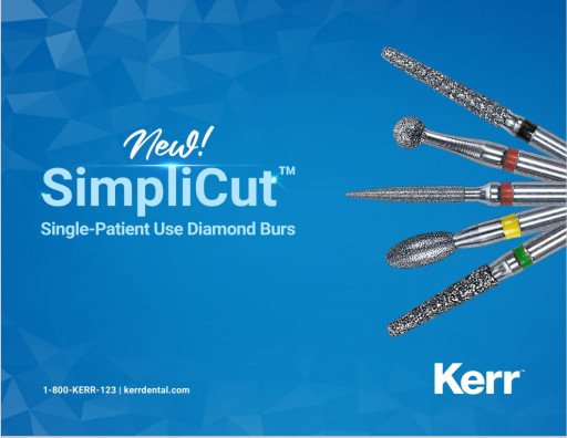 Kerr Dental Launches New SimpliCut Pre-Sterilized Single-Patient Use Diamond Burs Rotary Line