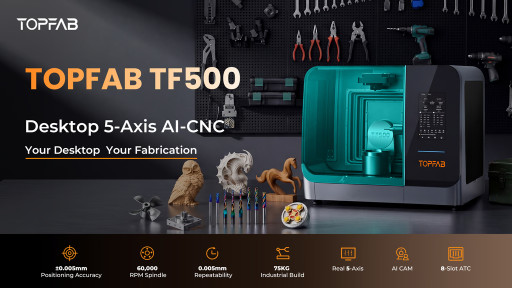 TOPFAB Launches TF500: A Desktop 5-Axis CNC with AI-generated Workflows for Makers, Engineers, Small Shops, and Even Ordinary Home Users