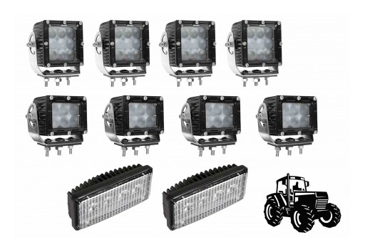 Larson Electronics Releases John Deere 8400 Tractor LED Light Package, (4) LEDEQ-3X2-CPR