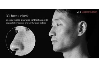 Infrared VCSEL arrays from ams AG enable 3D facial recognition in Xiaomi Mi 8 Explorer Edition smartphones via a structured light process. 