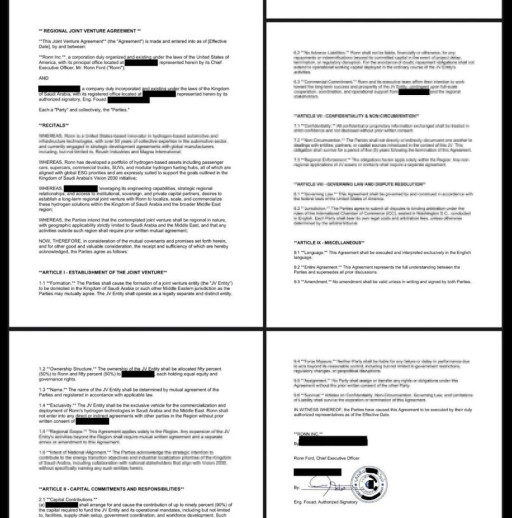 Budget Approval Expected Saturday for RONN Inc.-Saudi Arabia Hydrogen Joint Venture