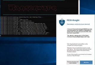 RDS-Knight detects, blocks and quarantines Ransomware on Windows RDS