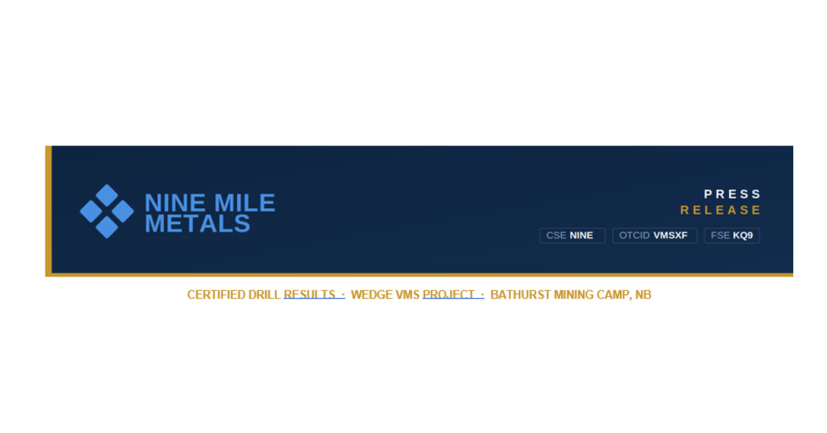 Nine Mile Metals DDH Wd-26-14 Intersects 5.09% Cu-Eq Over 14.15m Including 6.35% Cu-Eq Over 9m and 7.45% Cu-Eq Over 6m