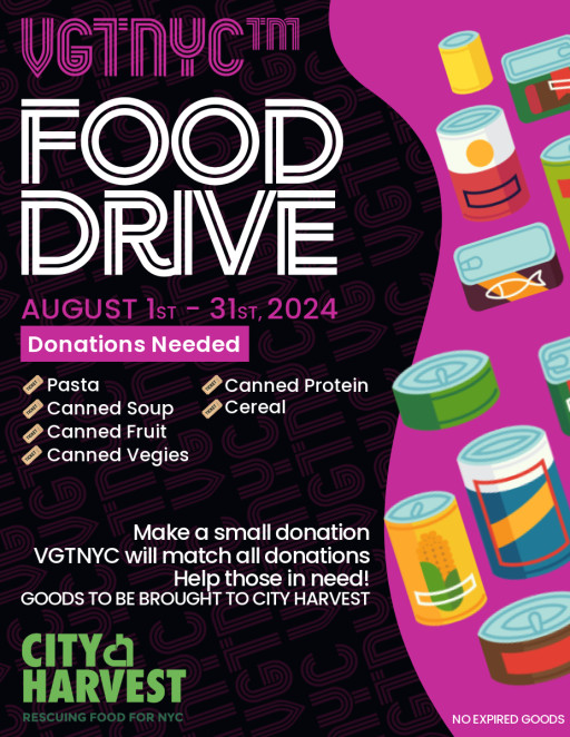 VGTNYC Weed Delivery Service Launches City-Wide Food Drive to Support 'City Harvest'